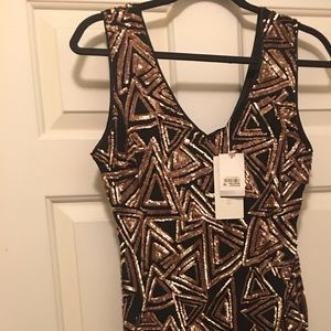 Lucy Paris dress. V neck Sequins shift dress.